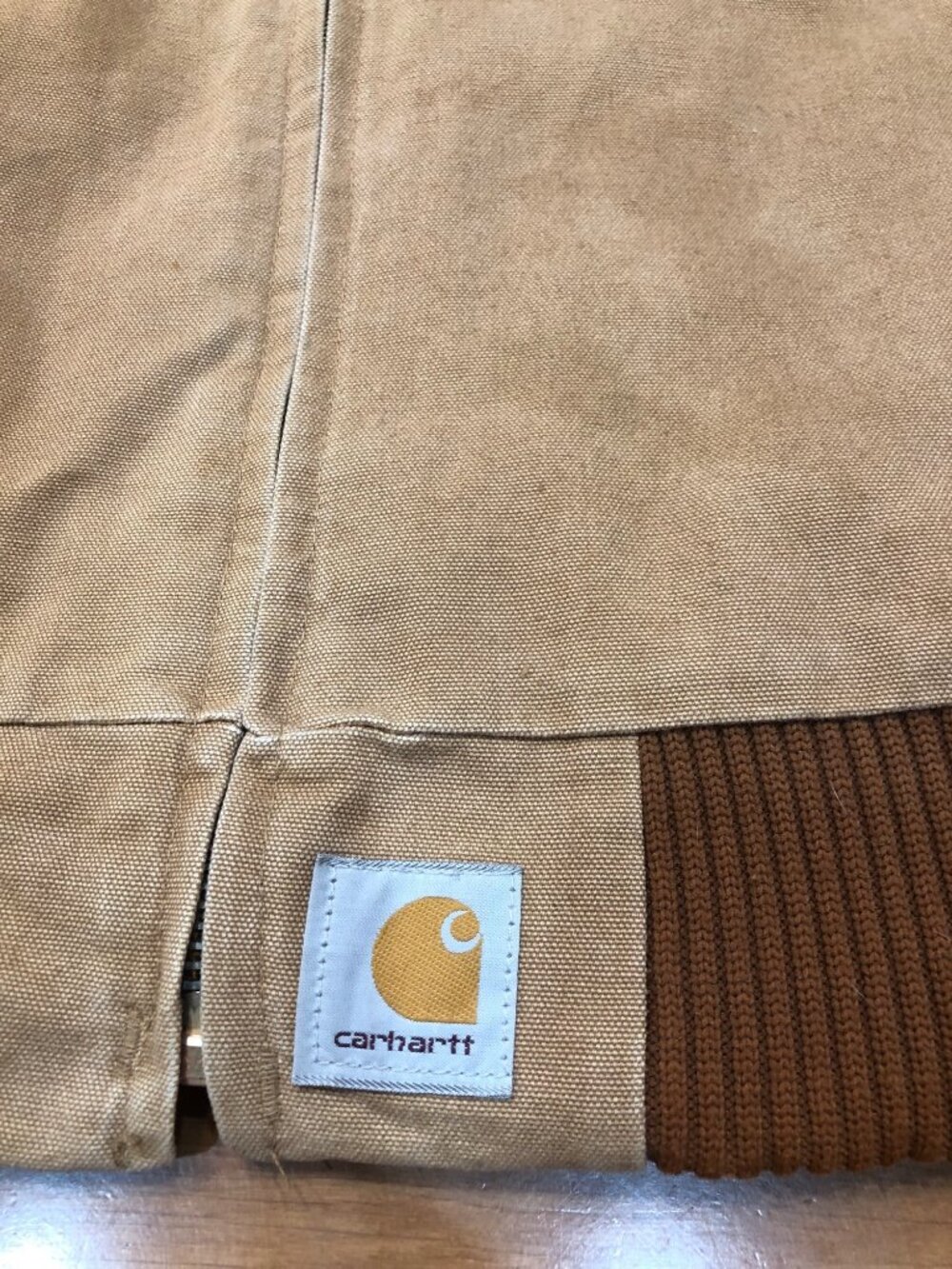 VTG Carhartt J13 Made USA Brown Duck Canvas Jacket Red Quilt Lined Size XL - Picture 4 of 14